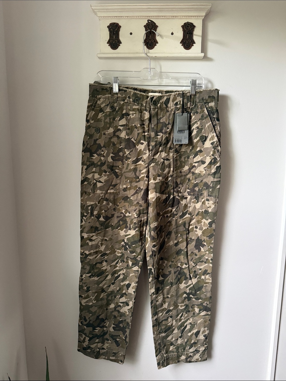 Zadig & Voltaire Pilote Canvas Camo Pants Women's Straight-Leg  - Green/Khaki